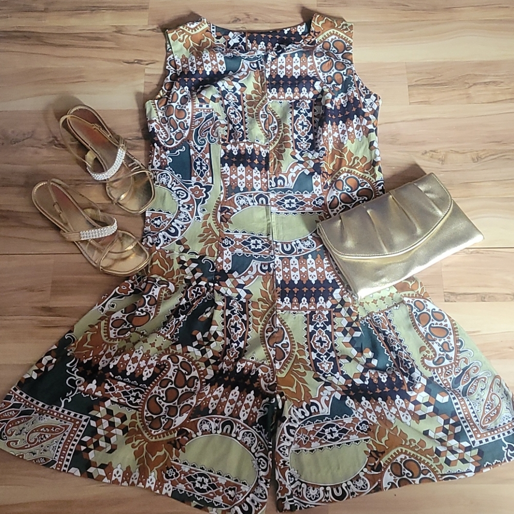Vintage 60s Abstract Print Romper